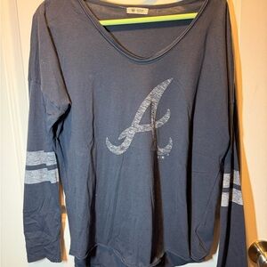 Atlanta Braves Navy Long Sleeve Top with Logo